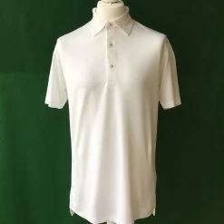 Mens Dunning White Short Sleeved Golf Polo Shirt- Small 40-42″