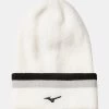 Mizuno 2021 Breath Thermo Knit Golf Beanie Hat – White -Golf Essentials Shop 20210852GW1501 01 White 1