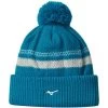 Mizuno 2021 Breath Thermo Knit Golf Pom Pom Beanie Hat – Enamel Blue -Golf Essentials Shop 52gw1502 25 ex1