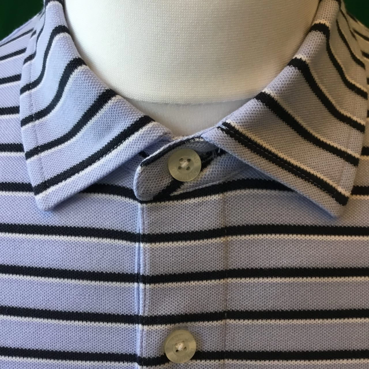 Mens Dunning Short Sleeved Striped Pique Golf Polo Shirt- Small 40-42″ 4 Mens Dunning Short Sleeved Striped Pique Golf Polo Shirt- Small 40-42″ - Image 2