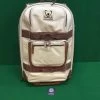 Retro Styled Wheeled Expanding Hand Luggage Travel Case – Beige And Tan