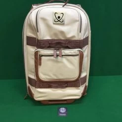 Retro Styled Wheeled Expanding Hand Luggage Travel Case – Beige And Tan