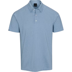 DUNNING BENFORD JACQUARD POLO 40-42″ Chest- Seaport/wht