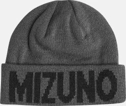 Mizuno Mens 2020 Breath Thermo Fold Up Logo Golf Beanie – Grey