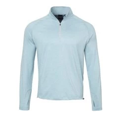 Mens Dunning Heathered Quarter Zip Long Sleeved Golf Top- Small 40-42″