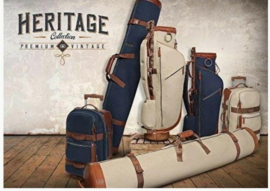 Retro Style Sunday Pencil Carry Bag, Travel Cover & Luggage Bag – 3 Piece Set – Beige And Tan 4 Retro Style Sunday Pencil Carry Bag, Travel Cover & Luggage Bag – 3 Piece Set – Beige And Tan - Image 2