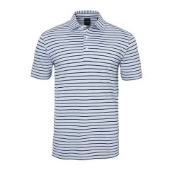 Mens Dunning Short Sleeved Striped Pique Golf Polo Shirt- Small 40-42″